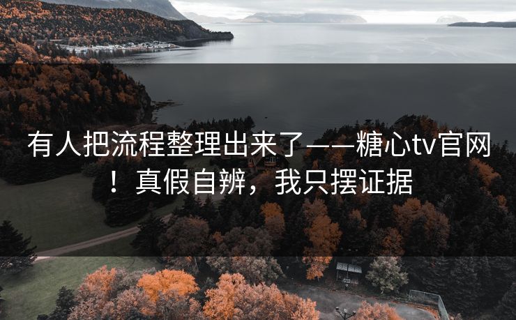 有人把流程整理出来了——糖心tv官网！真假自辨，我只摆证据