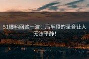 51爆料网这一波：后半段的录音让人无法平静！